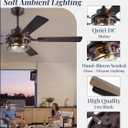 Fanbulous 52 Inch Ceiling Fan with Light and Remote,Downrod Mount Farmhouse Ceiling Fan for Bedroom, Quiet 6-Speed Reversible DC Motor, Rustic Brown & Wood Finish Blades