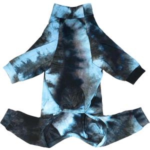 D.E.E Dog Pajamas Large Cotton Dog Clothes Warm and Comfortable Lightweight Jumpsuits Prevent Licking Wound (Black, M)