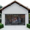 Magnetic Double Garage Screen Door for 2 Car Garage Doors 16x7FT- Reinforced Self Sealing Fiberglass Mesh Door Screen with 6 Strapping Tapes, Hands Free Door Screen with Closure Weighted Bottom, Black