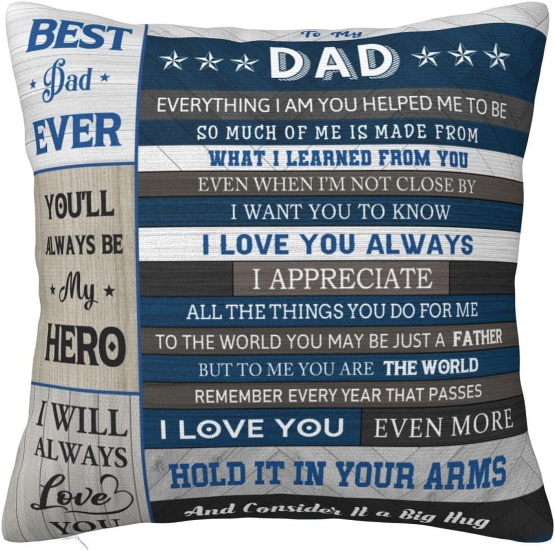Father Gifts, Dad's Birthday Gifts Pillow Case 18"X18", Funny Dad Gift from Daughter Son, Father's Day Pillowcover, Best Dad Ever Gift Throw Pillow Cover Father Gifts, Dad's Birthday Gifts Pillow Case 18"X18", Funny Dad Gift from Daughter Son, Father's Day Pillowcover, Best Dad Ever Gift Throw Pillow Cover