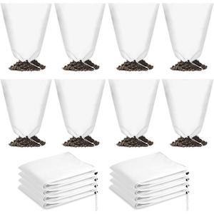 8 Pcs Winter Plant Covers Freeze Protection, 39.4x23.6 Inch Horizontal Shrub Tree Plant Protection Bags with Drawstring Plant Protector Shrub Frost Blanket for Winter Outdoor Garden Potted Plants