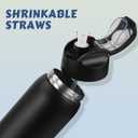 MEBRUDY 32 oz Insulated Water bottle with Straw, Stainless Steel Water bottles With Leak Proof Locking, Keep Cold 24 hours and BPA-Free for Sports, Travel, Gym and School, Black