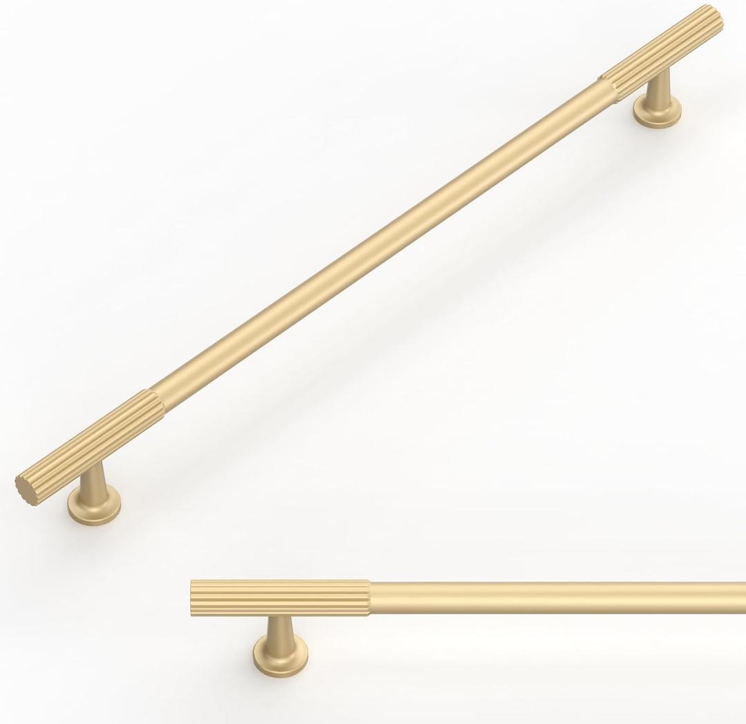 10 Pack Brushed Gold Cabinet Pulls 10 Inch(254mm) Kitchen Cabinet Handles Cabinet Hardware for Drawer Pulls