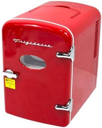 Frigidaire Mini Portable Compact Personal Fridge Cooler, 4 Liter Capacity Chills Six 12 oz Cans, 100% Freon-Free & Eco Friendly, Includes Plugs for Home Outlet & 12V Car Charger (Red)