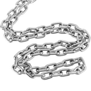 HAKZEON 3/16 inch x 26.2 Feet 304 Stainless Steel Chain, Heavy Duty Metal Chain, Durable Decorative Chains for Hanging Clothes, Guardrail, Lifting Chain, Swing, Anti-Theft Chain, Silver