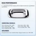 Chromed Exterior Door Handle Cover Caps & Rear Tailgate Handle Cover & Door Side Rearview Mirror Caps 12Pcs Exterior Cover Set Fit for Silverado 1999-2006 Sierra 1999-2006 Yukon 2000-2006