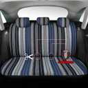 PONYJOYUP Baja Saddle Blanket Car Seat Covers 9PCS Full Set, Breathable and Washable Striped Woven Automotive Vehicle Seat Cover, Universal Seat Cover for Sedan, SUV, Truck, Airbag Compatible