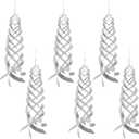 Hausse Bird Repellent Spiral Reflectors Silver Mylar Spinner, Hanging Reflective Bird Deterrent Device, Garden Decorative Scare Birds Away, Like Woodpeckers, Pigeons and Geese, 6 Pack (15.8 Inch, Silver)