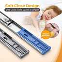 16 Inches Drawer Slides - 10 Pairs Soft Close Drawer Slides Heavy Duty Side Mount Ball Bearing Brushed Nickel Drawer Rails with Mounting Brackets, Silver