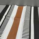 Farmhouse Decorative Throw Pillow Cover for Sofa Couch Accent Faux Leather Square Cushion Cover Tribal Stripe Boho Pillow Case 18 x 18 Inch,Black