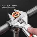 VEVOR Torque Wrench 0-1.5 in Adjustable Jaw Opening Digital Torque Wrench, Open-End Jaw, 4 Display Units, ±2% Accuracy, LCD Screen, with Buzzer and LED Indicator, for Pipe and Automotive Repair