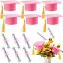 Breling 12 Pcs Pink and Gold Graduation Centerpiece Sticks Felt Graduation Scroll Diploma and Grad Cap with Tassel Decor 2026 Table Toppers Centerpiece Party Supplies for Grad Party Decorations