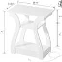 FROMJBEST End Tables Living Room, White End Table with Charging Station,White Side Table, Nightstand for Bedroom, 3 Tier End Table with Storage Shelf for Living Room