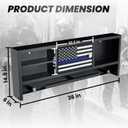 Police Gear Rack for Gun Storage, Tactical Police Hanger with Hooks, Police Gear Stand Wall-Mounted with Password Lock Safe & Decorative Flags, Black