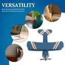 Toyvian Vintage Airplane Decor Metal Aircraft Model Retro Desktop Ornament for Home Office Tabletop Display 3.93X3.54X1.96 Inches