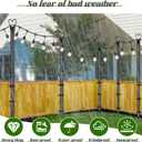 XDW-GIFTS String Light Poles with Fork for Outdoor, 4 Pack 9.8 FT Tall Metal Posts for Hanging String Lights Patio, Yard, Deck Light Holders Outside Lighting Poles for Backyard