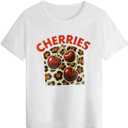 SOLY HUX Women's Vintage T-Shirt Short Sleeve Leopard Graphic Tees Crew Neck Streetwear Shirts (White, M)