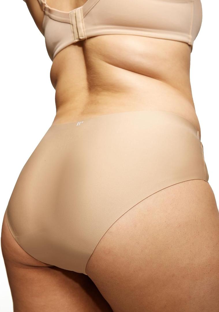 LEAKPROOF2.0 Seamless Bikini Period Underwear for Women | Period Panties Holds 6 Tampons | Mild Incontinence Leak Proof Underwear (S/M, Beige)