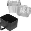 Grill Grease Cup Catcher with 10-Pack Aluminum Drip Pans Liners for Pit Boss 2/3/4 Burner Gas Griddles, Drip Tary & Disposable Liners Fit for Blue Rhino Razor GGC1643M GGC1643L GGC2241L Grill Parts