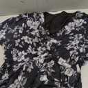 Keluummi Plus Size Summer Wedding Guest Dress for Curvy Women, Casual Boho Floral Empire Waist Midi Flowy Dress with Sleeve (Black, XXXL)