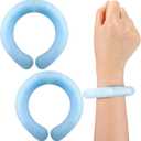 2 Pcs Ice Wrist Cooler Wrist Cooling Tube Hand Cooling Wristband Reusable Wearable Tube Ice Bracelet Gel for Hot Weather Summer Outdoor Indoor Heat Dissipation(Blue)