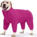 ROZKITCH Pajamas for Large Dogs, Pet Windproof Warm Cold Weather Jacket Vest Cozy Jumpsuit Apparel Outfit Clothes for Dog Walking Hiking Sleep Pink L