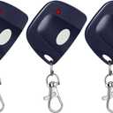 Kingdder 3 Pieces Garage Door Remote Compatible with Multicode 300mhz 10 Dip Switch 3089 3060 3070 Gate Opener Remote Control with Keychain(Purple, White)