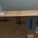 Extra Large Stainless Steel Litter Box with Lid, High Sided Enclosed Metal Cat Litter Pan, Dog Proof Front Entry Top Exit, Odor Control Easy Clean Leak Proof, Includes Mat, Scoop & Step, Black