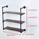 Industrial Pipe Shelving Wall Mounted,30in Rustic Metal Floating Shelves,Steampunk Real Wood Book Shelves,Wall Shelf Unit Bookshelf Hanging Wall Shelves,Farmhouse Kitchen Bar Shelving(3 Tier)