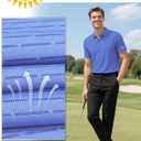 Men's Golf Polo Shirts UPF 50+ Short Sleeve Dri Fit Polos Stretch Performance Collared Golf Casual Work Business Wear (Blue)