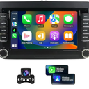 Car Radio Stereo for VW Volkswagen Seat Golf Passat Jetta Beetle Tiguan Touran EOS Android 7" Double Din Touchscreen Bluetooth Radio Apple CarPlay Android Auto GPS Navigation WiFi FM Mic Backup Camera