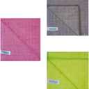 2 x Microfiber Cleaning Cloth- Set of 3 - Cleaning Supplies, 16x16 inch (40x40cm) - Dish Towels for Kitchen - car Cleaning Supplies, Apartment Essentials (Pink, Green, Gray)