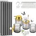 Britimes 5 Pack Bathroom Accessories Set, Shower Curtain Set, Grey