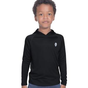 Hoodies for Boys Outdoor Recreation Shirts - Youth Athletic Tops Sun Protection UPF 50+ (Medium, Black)
