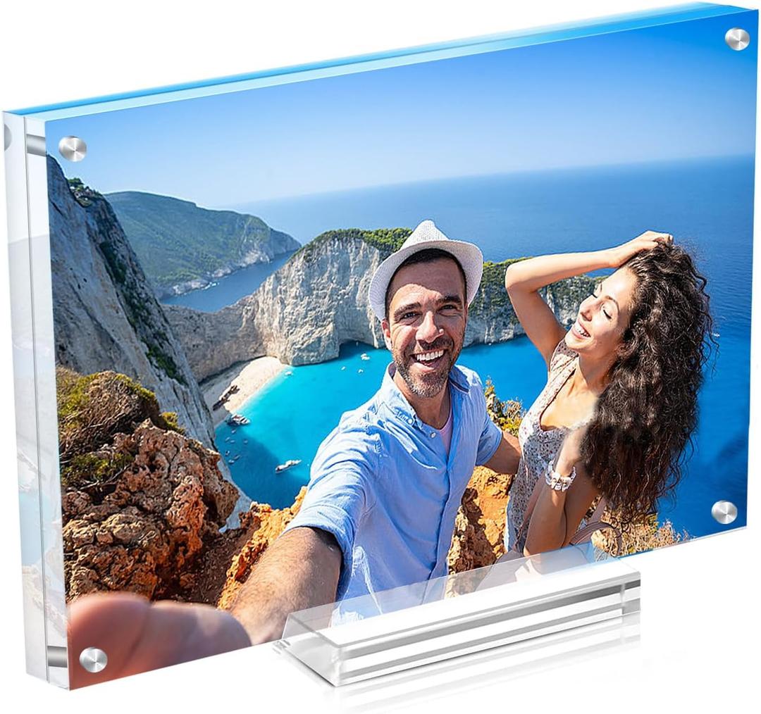 5x7 Acrylic Picture Frame with Magnetic, Clear Diploma Degree Frame with Base, Lucite Transparent Photo Frame for Tabletop Display with Exquisite Package