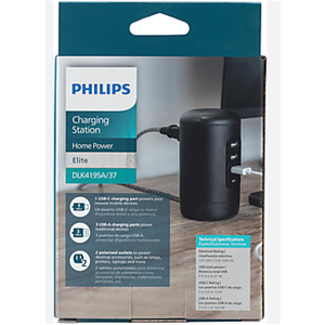 Philips 3 USB A1 USB C2 Outlet Desktop Charging Station