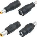 4PCS DC Power Plug Adapter Outdoor Solar Power Connector 2pcs DC 8mm Male to 5.5X 2.1mm Female 2pcs DC 5.5x2.1mm Male to 8mm Female for Port Equipment Power Transfer Black