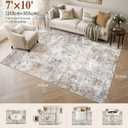 7x10 Area Rug Living Room Rugs Washable Neutral Brown Grey Carpet