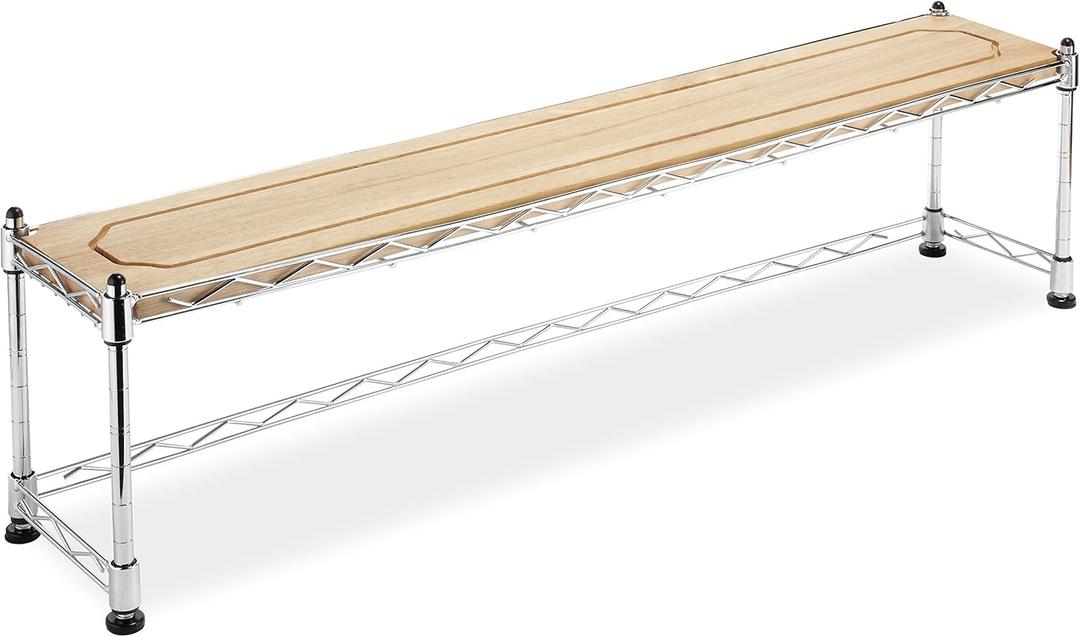 Whitmor Supreme Wood & Chrome Sink Shelf (6.6"D x 35.8"W x 9.2"H)
