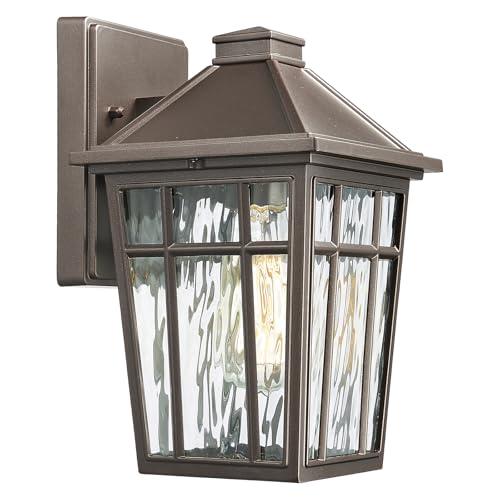 Darkaway Outdoor Sconce Lights Wall Light Fixtures, Exterior Porch Light Outdoor Sconce Anti-Rust Waterproof Aluminum Outside Light with Water Ripple Glass for Patio Yard Doorway Garage