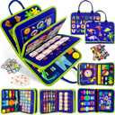 Toddler Busy Board Montessori Toys for 1 2 3 4 Year Old Boy Girl Birthday Gift, Sensory Toys for Toddlers Age1-3, Toddler Travel Busy Books for Airplane Car, Educational Preschool Learning Activity