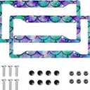 Mermaid License Plate Frame 2 Pack Universal US Car Plate Holder Cover Accessories Decor with Screw for Women Man 12.3 x 6.3 Inch