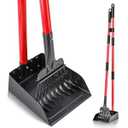 MXF Pooper Scooper, Dog Pooper Scooper Long Handle Stainless Metal Tray and Rake Set for Medium Small Dogs Heavy Duty - Use on Grass, Dirt or Gravel - Pet Supplies (Red)