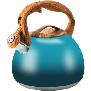 Tea Kettle, Stainless Steel Whistling Tea Kettle,3.2Qt Tea Pot for Stove with Cool Handle,Strong and Durable (Dark Green Gradient)