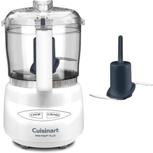 Cuisinart Mini-Prep Plus Food Processor, 24-Ounce Mini Food Processor to Chop Herbs, Vegetables, and Hard Cheese, 24-Ounce Work Bowl, Reversible Stainless Steel Blade, DLC-2A, White (3 Cup)