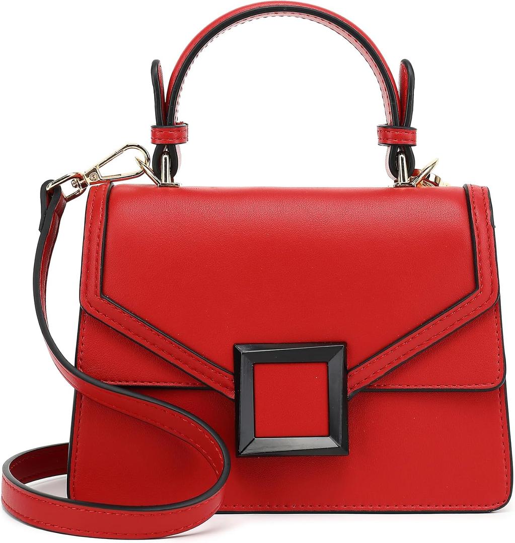 Scarleton Mini Top Handle Satchel, Crossbody Shoulder Bag, H2077 (Small, Red C)
