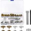 Sopnom 20 Sets 18MM Magnetic Buttons Clasp Snaps Fastener with Install Tool Magnetic Round Snaps DIY Craft Buttons Kit for Sewing, Craft, Purses, Bags, Clothes, Leather (Round)