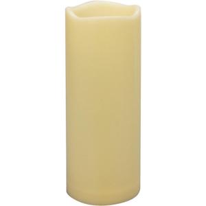 iZAN 1 Pack Waterproof Outdoor Flameless Candle with Timer 3 x 8 Battery Operated Electric LED Pillar Candle for Gift Home Dcor Party Wedding Supplies Garden Halloween Christmas Decoration (Dark Ivory - Timed)