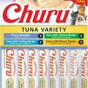 INABA Churu Cat Treats, Lickable, Squeezable Creamy Pure Cat Treat with Green Tea Extract & Taurine, 0.5 Ounces Each Tube, 20 Tubes, Tuna Variety Box
