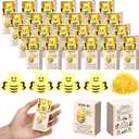 Wettarn 36 Sets Bee Gifts Positive Cute Stress Balls with Support Gift Boxes Inspirational Party Favors for Employee Coworker Friends Office Stress Relief Toys